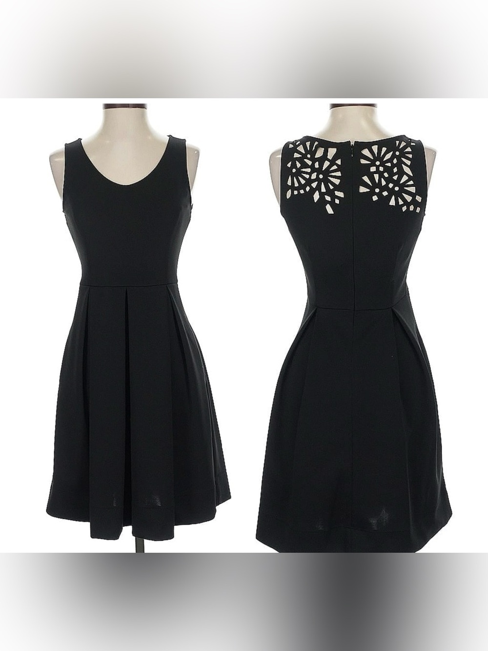 Miss Sixty Black Sleeveless Mini Dress with Laser-Cut Detail Size 6